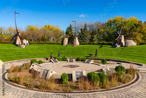 Canvas Print Oodena Celebration Circle at The Forks in Winnipeg, Canada