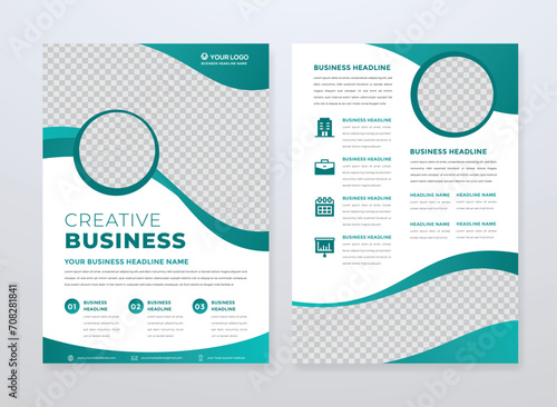 company flyer minimalist layout and modern style business brochure template design photo
