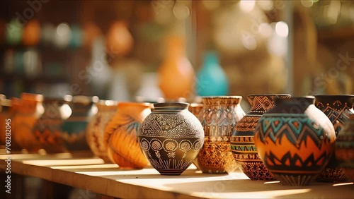Exquisite pottery pieces on display, showcasing the skilled craftsmanship and deeprooted cultural traditions of the community. photo
