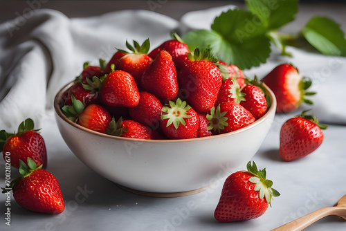 Delicious and Juicy Strawberry Bowl for Healthy Eating and Wellbeing