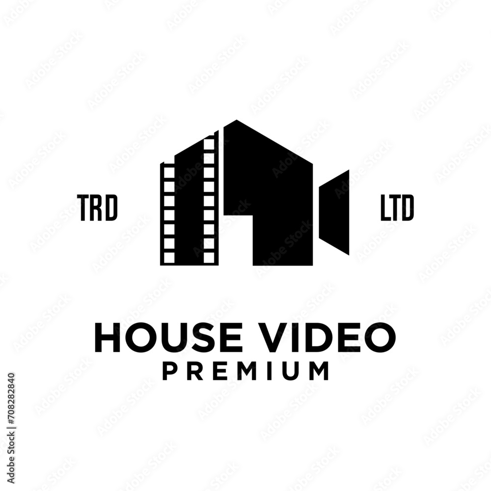 House home studio film cinema video logo icon design illustration