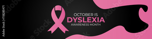 Dyslexia awareness month is observed every year in october. Vector illustration of dyslexia awareness month in aims to support those with this learning difficulty. banner, cover, poster, background.