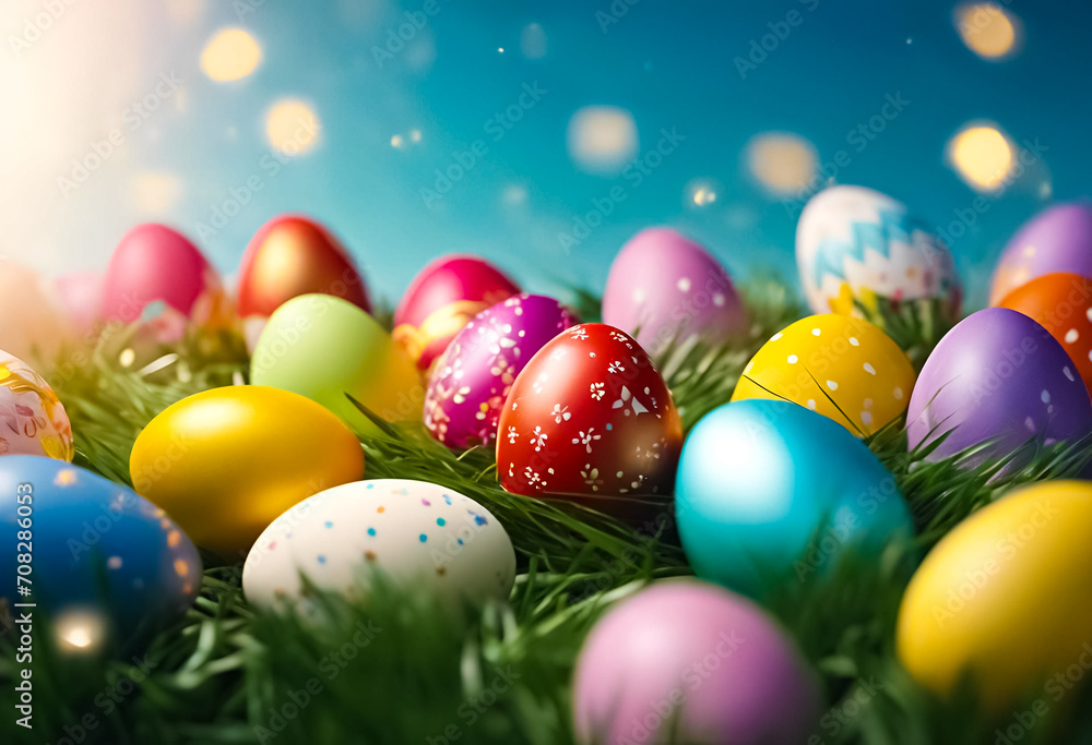 AI Generative illustration of a traditional Easter holiday desig AI Generative illustration of a traditional Easter holiday desig