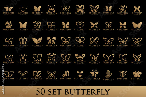 set of creative abstract butterfly logo design. Vector illustration