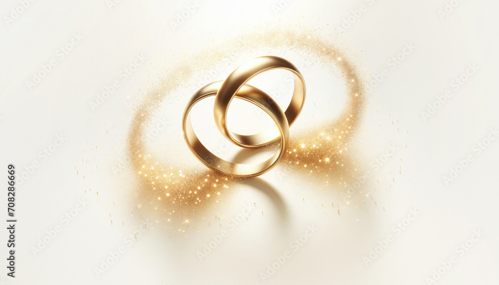 Ceremony of Love: Exquisite Golden Wedding Rings Set Against a Sparkling background, Extending the Perfect Invitation to the Wedding Day Ceremony of Love: Exquisite Golden Wedding Rings Set Against a Sparkling background, Extending the Perfect Invitation to the Wedding Day