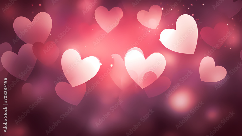 Vibrant Valentine's Day background with red hearts