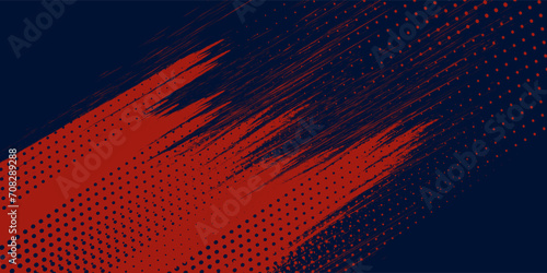 Abstract Rough Red Grunge Texture Design Background Dots halftone blue color pattern gradient grunge texture background. Dots pop art comics sport style vector illustration vector red black arts
