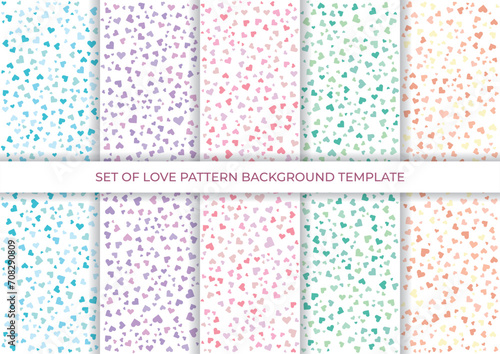 set of valentines love pattern background template