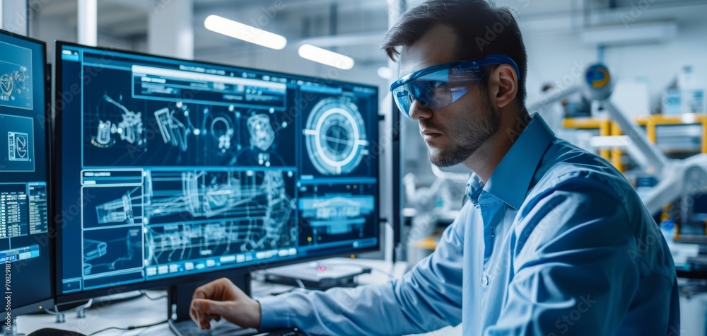 Engineer developing innovative technology by AI generate. Engineer developing innovative technology by AI generate.