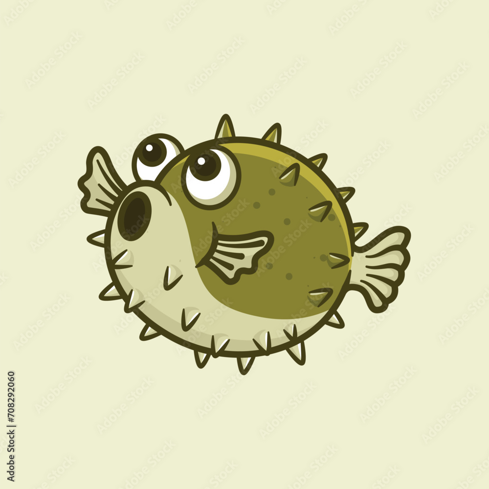 Puffer fish cartoon animal illustration Puffer fish cartoon animal illustration