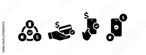 easy payment icon vector illustration. payment with hand or gesture icon concept.
