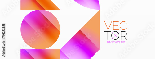 Serene gradient template. Circles and triangles mingle in minimalist perfection. Gentle fusion of forms and hues creates balanced yet captivating backdrop, embodying modern sophistication