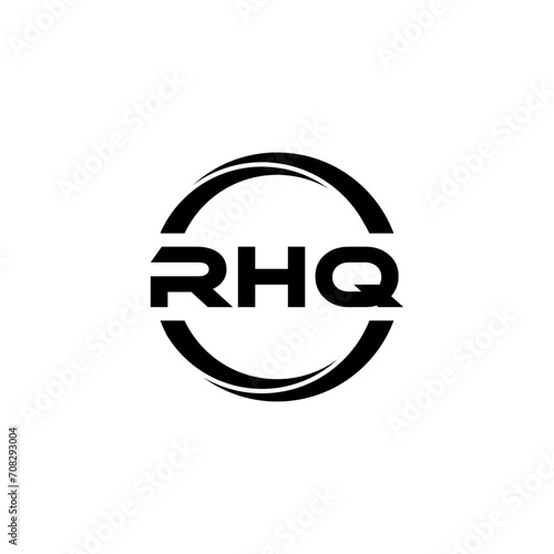 RHQ letter logo design with white background in illustrator  cube logo  vector logo  modern alphabet font overlap style. calligraphy designs for logo  Poster  Invitation  etc.