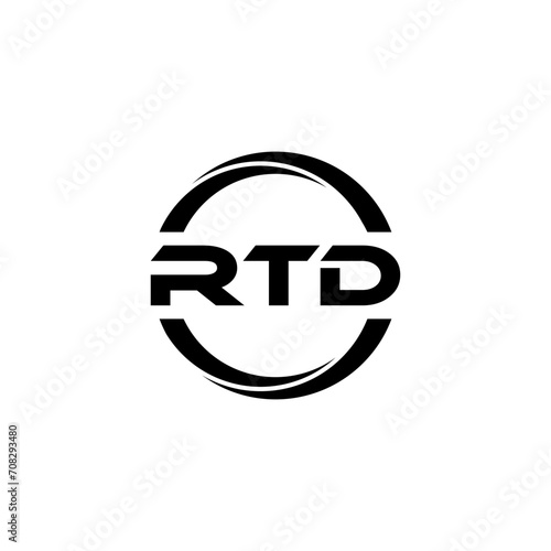 RTD letter logo design with white background in illustrator  cube logo  vector logo  modern alphabet font overlap style. calligraphy designs for logo  Poster  Invitation  etc.
