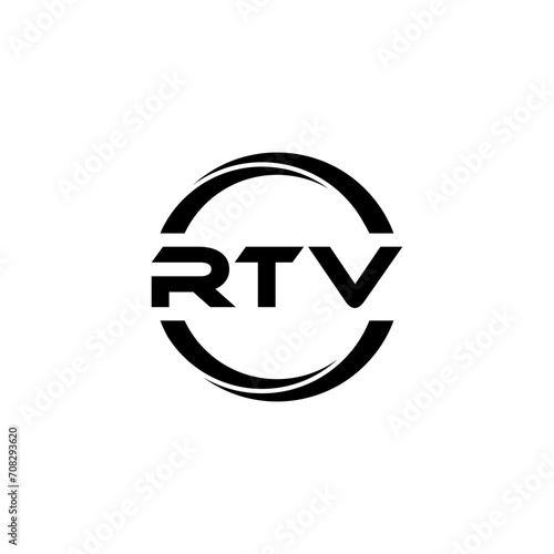 RTV letter logo design with white background in illustrator, cube logo, vector logo, modern alphabet font overlap style. calligraphy designs for logo, Poster, Invitation, etc.