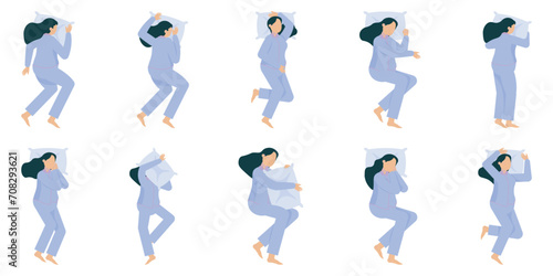 Healthy Sleep Poses Composition