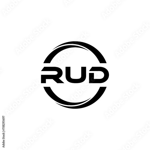 RUD letter logo design with white background in illustrator  cube logo  vector logo  modern alphabet font overlap style. calligraphy designs for logo  Poster  Invitation  etc.
