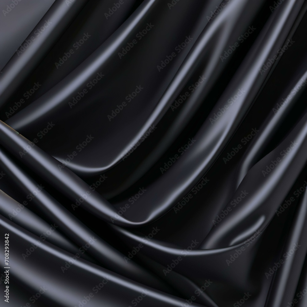 Fototapeta premium Black silk background wrinkles