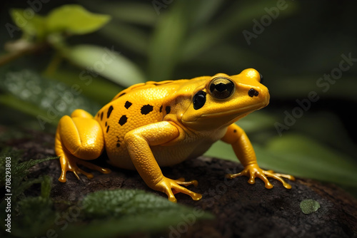 Vibrant Yellow & Black Golden Poison Frog