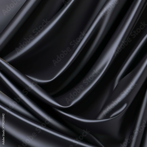 Black silk background wrinkles