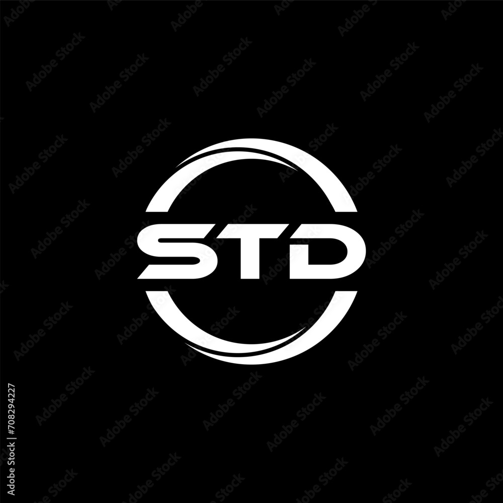 STD letter logo design with black background in illustrator, cube logo, vector logo, modern alphabet font overlap style. calligraphy designs for logo, Poster, Invitation, etc. STD letter logo design with black background in illustrator, cube logo, vector logo, modern alphabet font overlap style. calligraphy designs for logo, Poster, Invitation, etc.