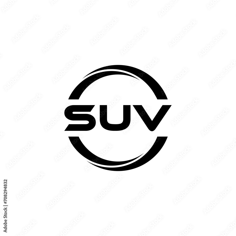 SUV letter logo design with white background in illustrator, cube logo, vector logo, modern alphabet font overlap style. calligraphy designs for logo, Poster, Invitation, etc.