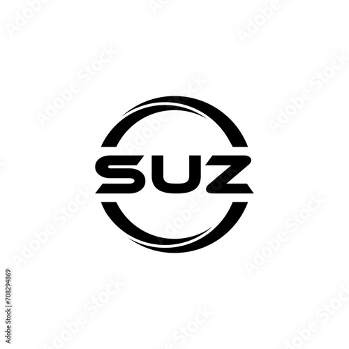 SUZ letter logo design with white background in illustrator  cube logo  vector logo  modern alphabet font overlap style. calligraphy designs for logo  Poster  Invitation  etc.
