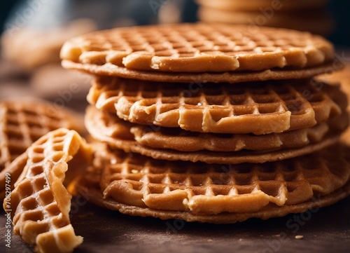 Dutch waffles are usually called stroopwafel photo