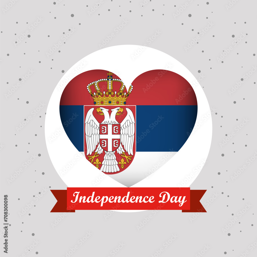 Obraz premium Serbia Independence Day With Heart Emblem Design