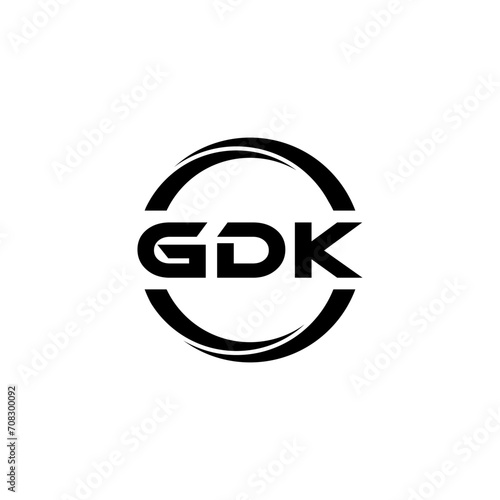 GDK letter logo design with white background in illustrator  cube logo  vector logo  modern alphabet font overlap style. calligraphy designs for logo  Poster  Invitation  etc.