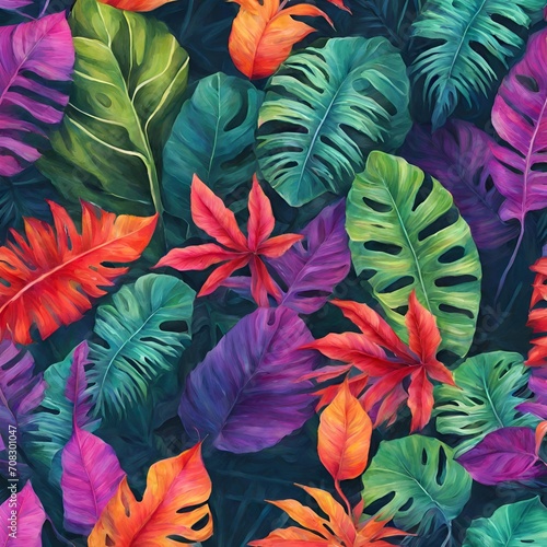 Beautiful colorful tropical leaves - 1