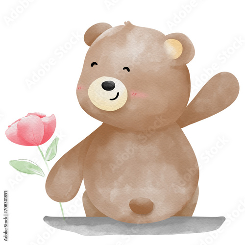 Bear with flower