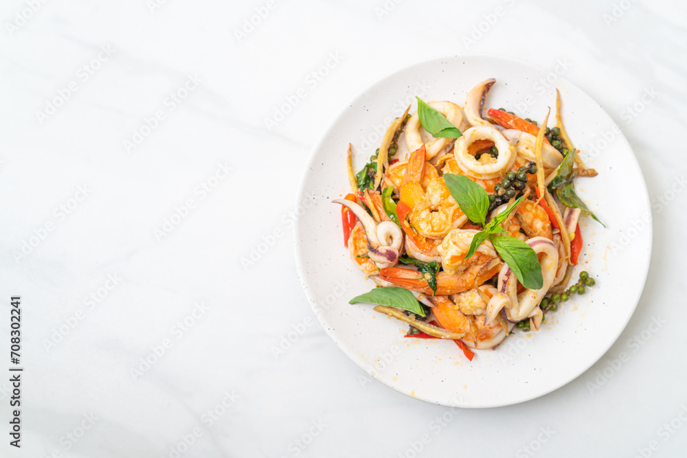 stir fried spicy sea food stir fried spicy sea food