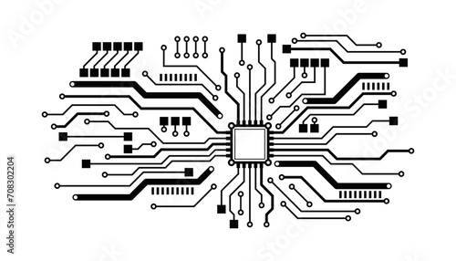 Illustration circuit board line background.