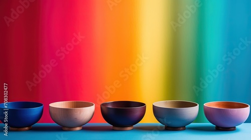 Sound therapy healing frequencies vibrational medicine solid color background photo