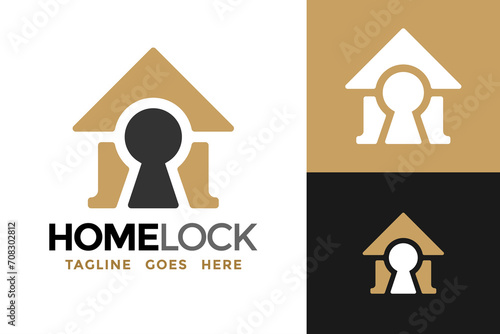 Home Lock Logo design vector symbol icon illustration