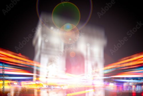 Paris in motion blur for background