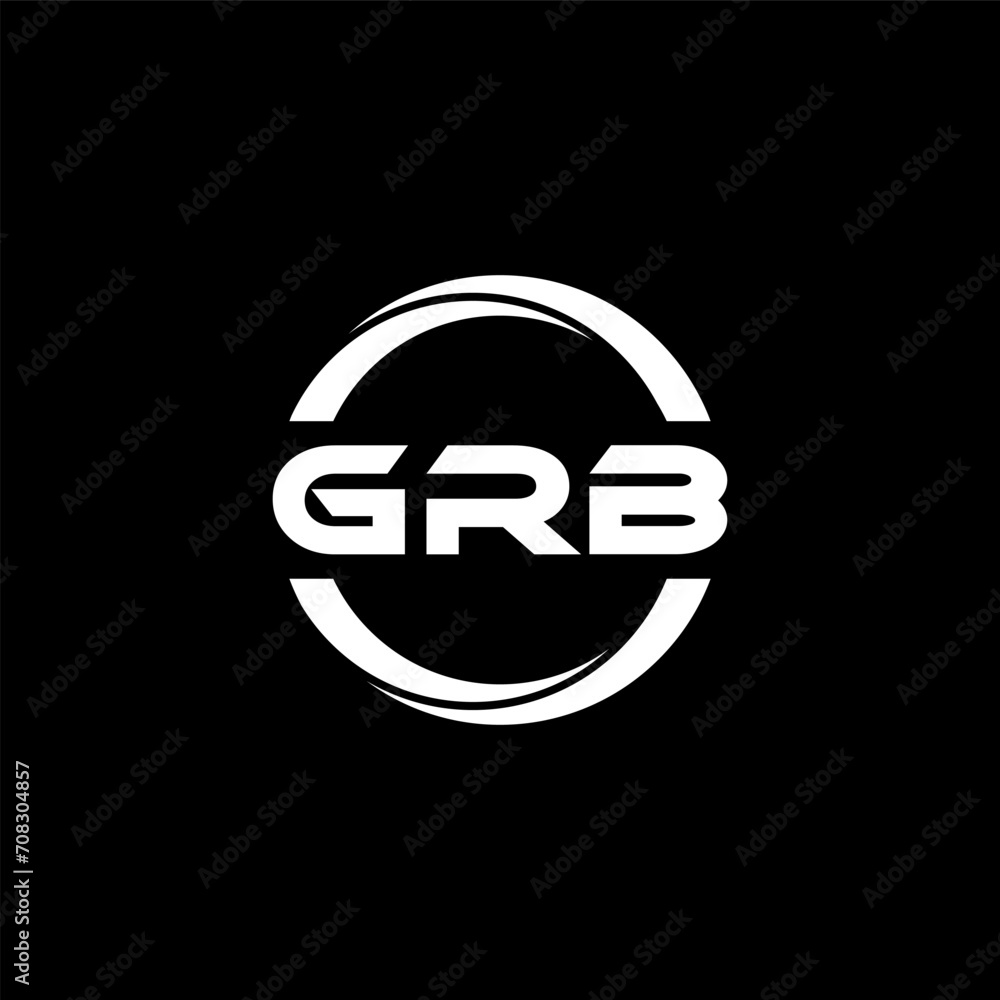 GRB letter logo design with black background in illustrator, cube logo, vector logo, modern alphabet font overlap style. calligraphy designs for logo, Poster, Invitation, etc. - obrazy, fototapety, plakaty 