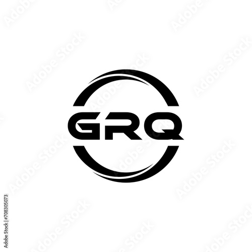 GRQ letter logo design with black background in illustrator  cube logo  vector logo  modern alphabet font overlap style. calligraphy designs for logo  Poster  Invitation  etc.
