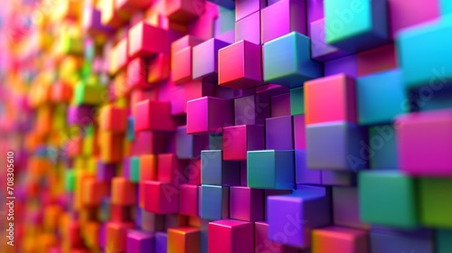 Vivid array of colorful blocks creating a captivating geometric backdrop.