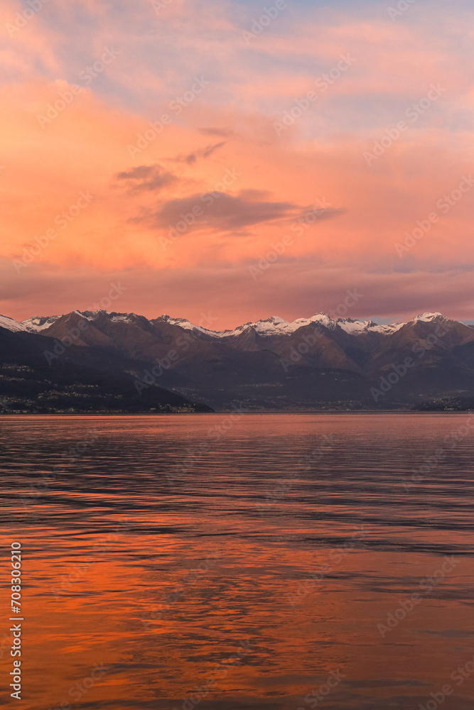 sunset over the lake