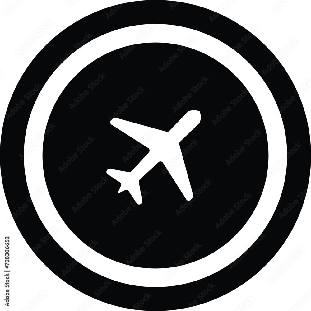 Rounded filled Airplane Icon