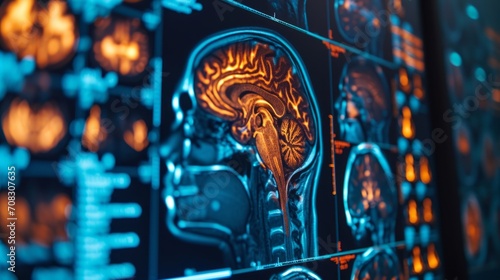 High-resolution medical brain scan display for advanced diagnostics photo