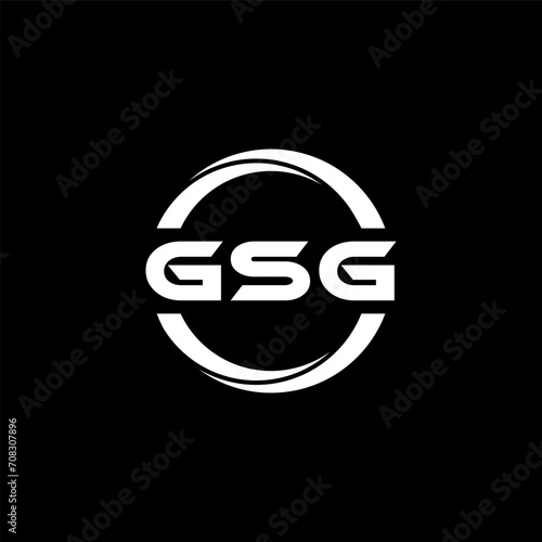 GSG letter logo design with black background in illustrator, cube logo, vector logo, modern alphabet font overlap style. calligraphy designs for logo, Poster, Invitation, etc.