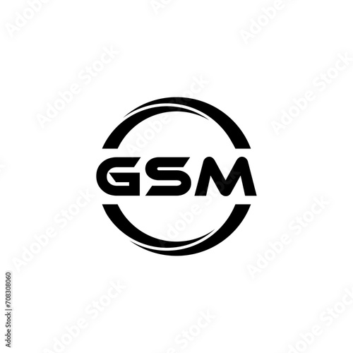 GSM letter logo design with white background in illustrator  cube logo  vector logo  modern alphabet font overlap style. calligraphy designs for logo  Poster  Invitation  etc.