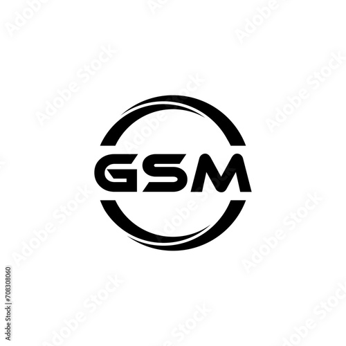 GSM letter logo design with white background in illustrator, cube logo, vector logo, modern alphabet font overlap style. calligraphy designs for logo, Poster, Invitation, etc.