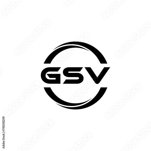 GSV letter logo design with white background in illustrator, cube logo, vector logo, modern alphabet font overlap style. calligraphy designs for logo, Poster, Invitation, etc. photo