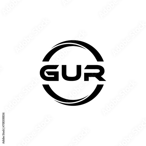 GUR letter logo design with white background in illustrator  cube logo  vector logo  modern alphabet font overlap style. calligraphy designs for logo  Poster  Invitation  etc.