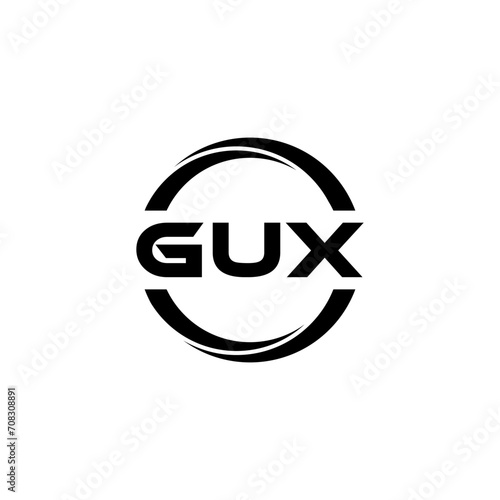 GUX letter logo design with white background in illustrator  cube logo  vector logo  modern alphabet font overlap style. calligraphy designs for logo  Poster  Invitation  etc.