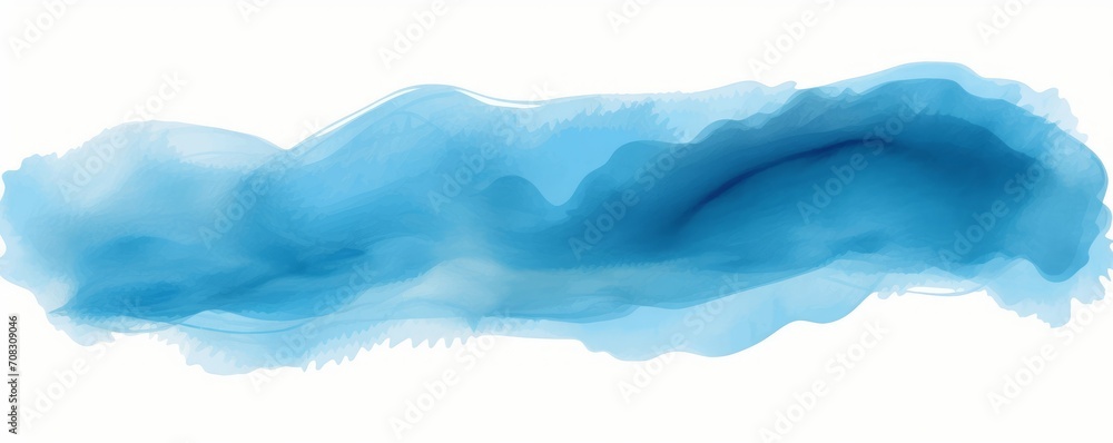 Obraz premium Blue Watercolor Stroke Brush, Generative AI